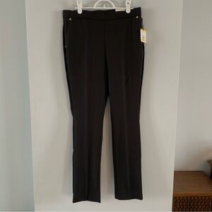 Slim Ankle Pants Pull On High Rise Anne Klein Black Trousers Womens Size Medium